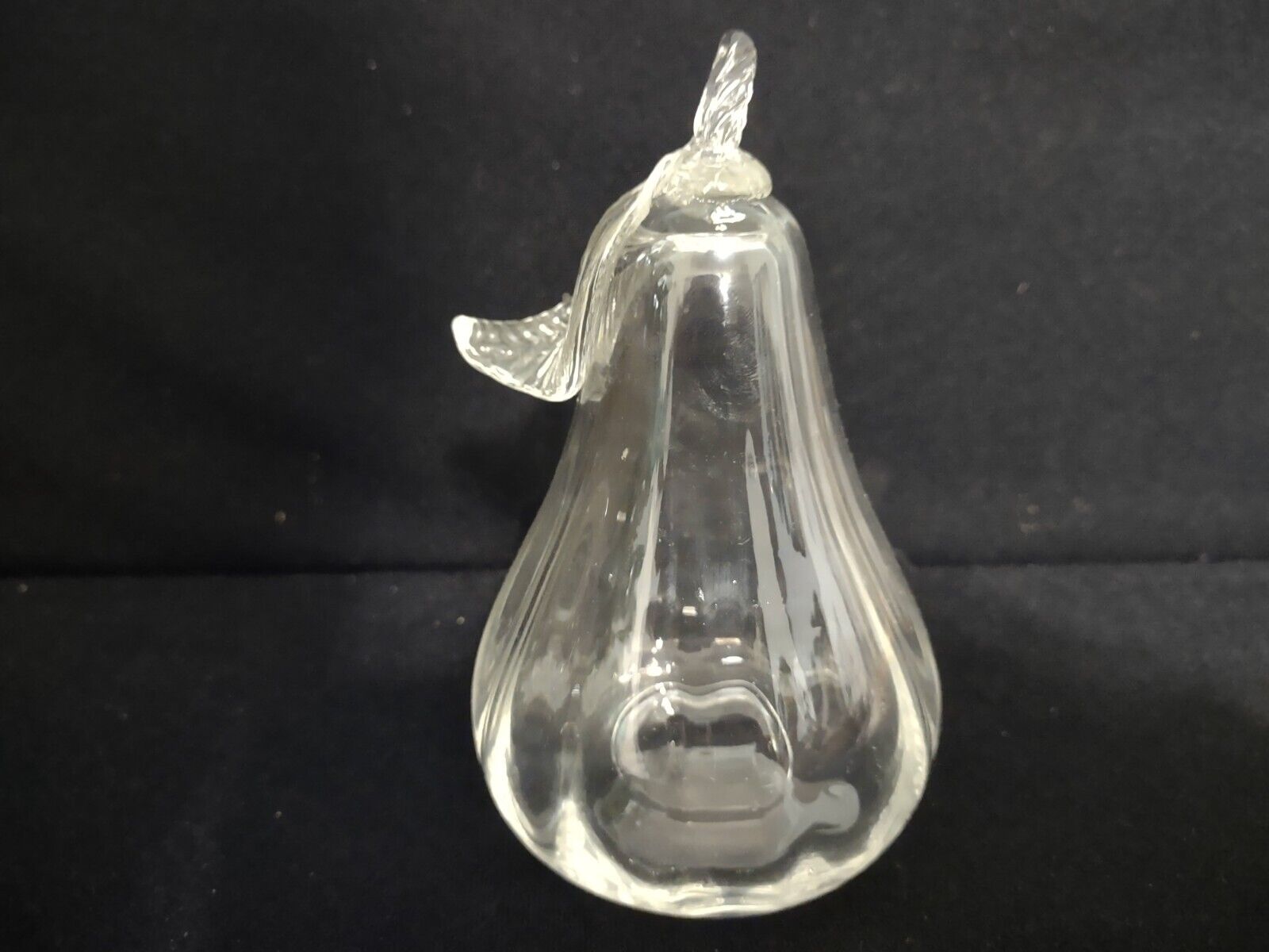Clear Glass Art Pear Decoration