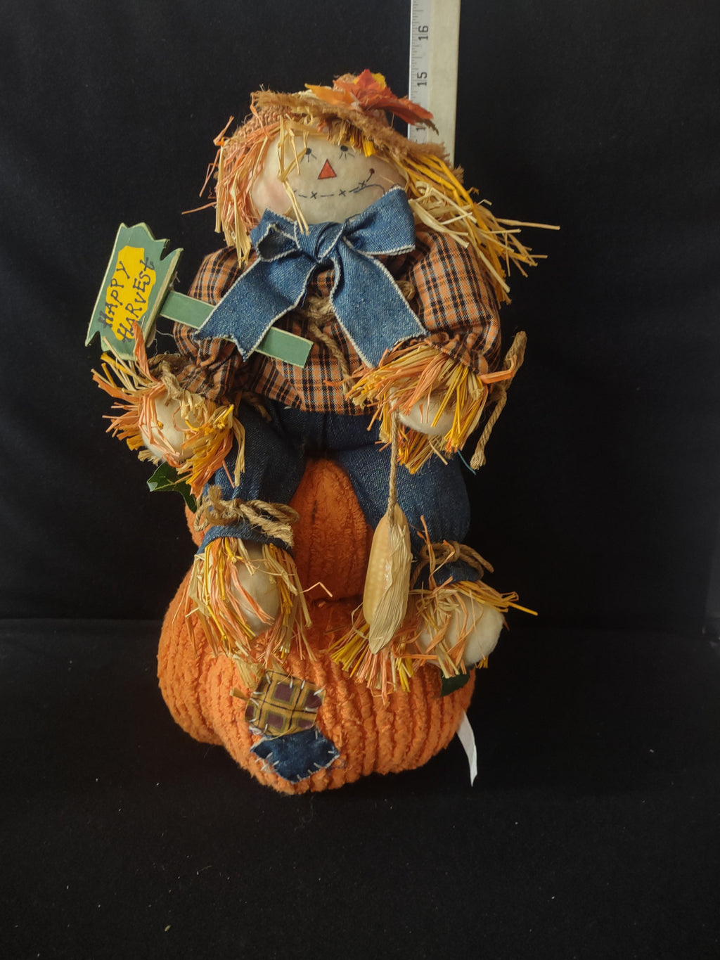 Halloween/Thanksgiving/Fall Plush Scarecrow On Pumpkins (Lot 3435)