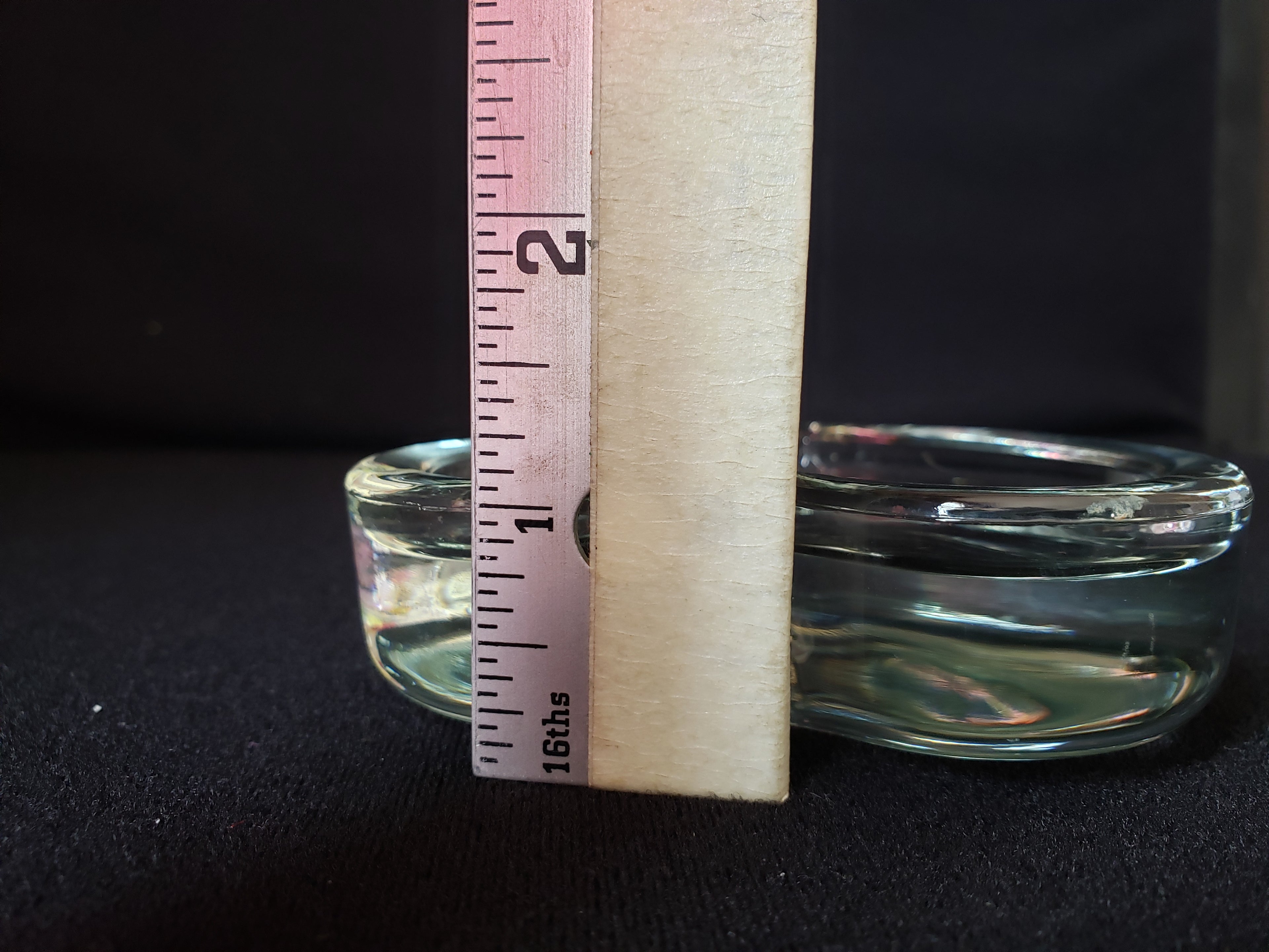 Vintage Glass Heart Dish Ashtray Trinket Jewelry Dish 3-1/2" (2152)