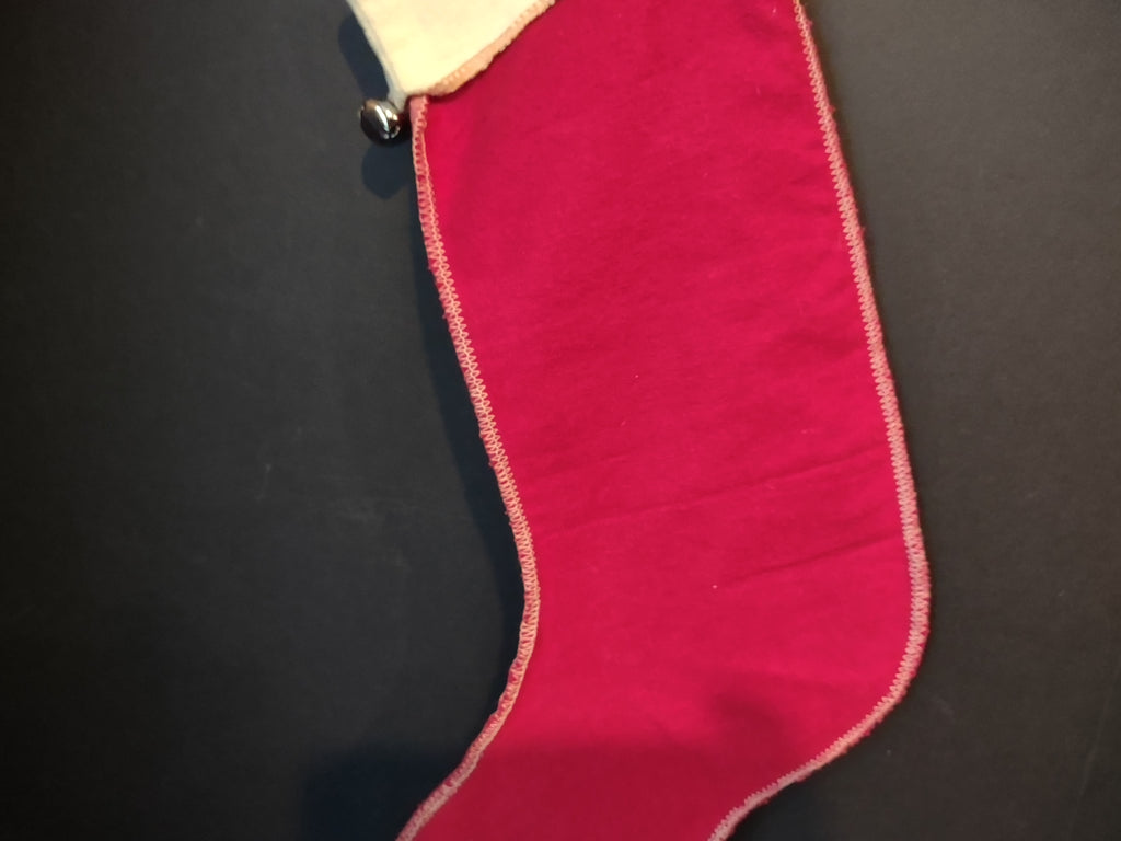 Vintage Christmas Good Dog Stocking with Santa Bells 16" (lot 3370)