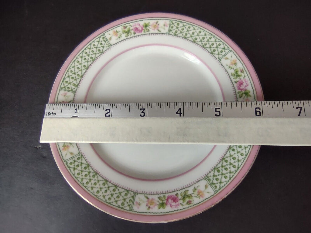 Depose France Bailey Banks Biddle Bread Butter Plate 6-1/4" Pink Green (lot 741)