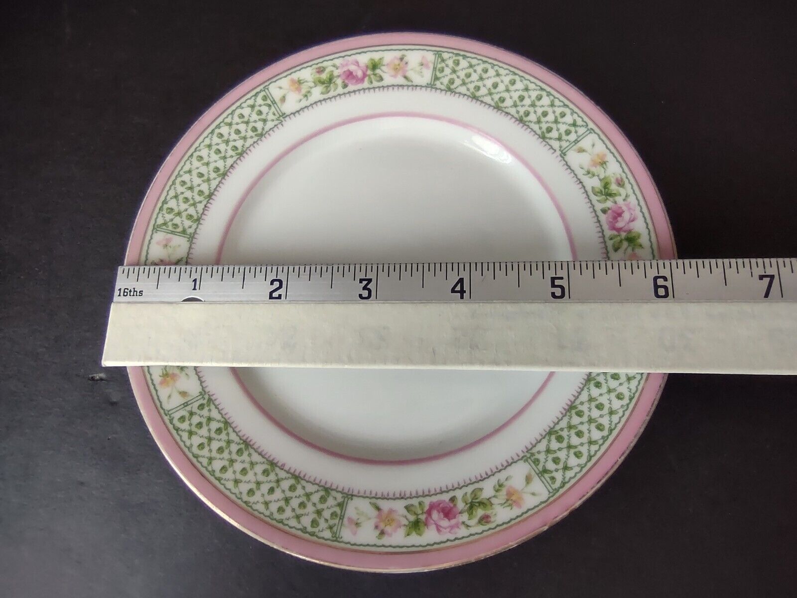 Depose France Bailey Banks Biddle Bread Butter Plate 6-1/4" Pink Green (lot 741)
