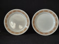 Vintage Pyrex Milk Glass USA Copper Filigree 8" Salad Plate x 2 (lot 5208)