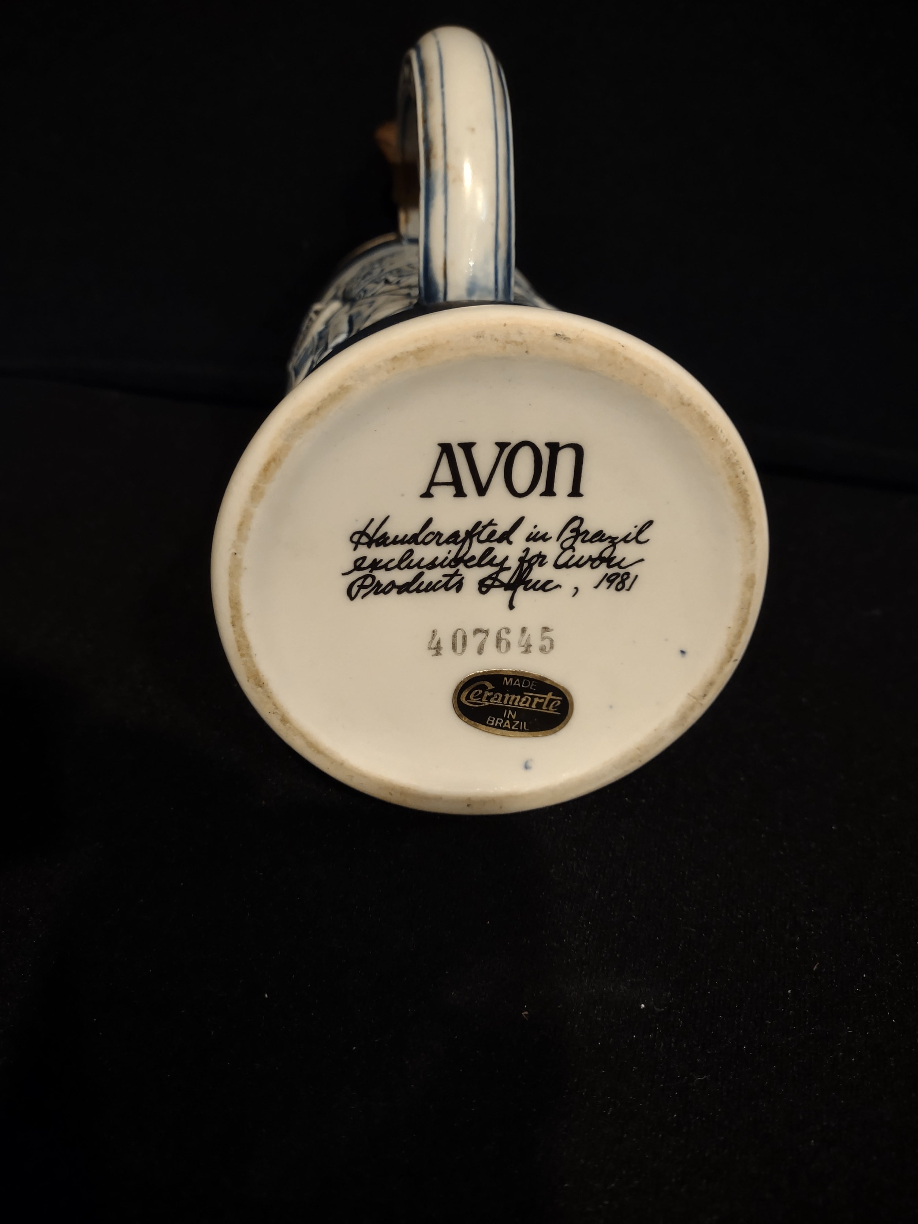 Vintage Collectible Set 2 Tankard Beer Stein Avon Train Airplane (lot 2536j)
