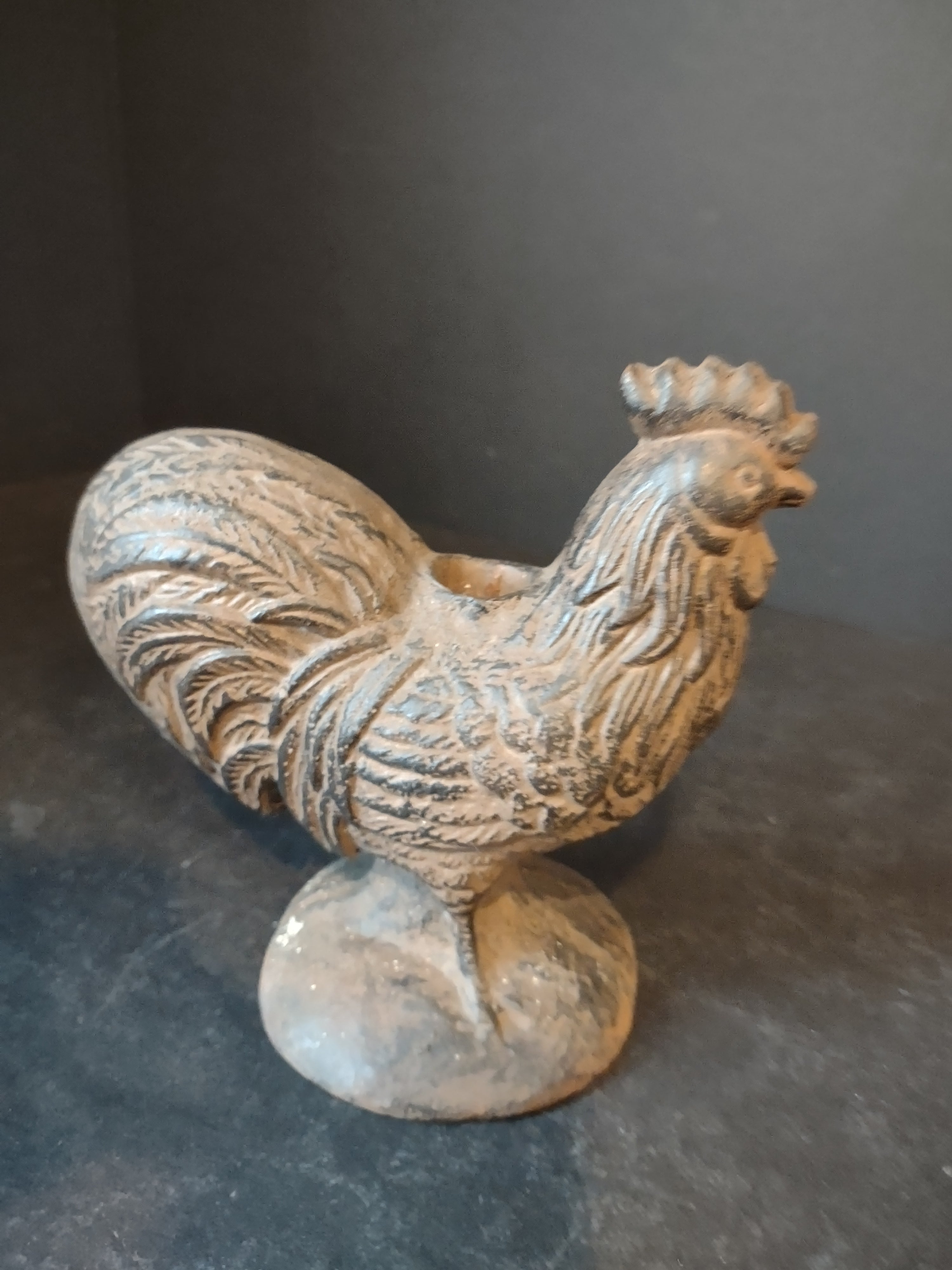 Vintage Cast iron Rooster Candle Holder (lot 2460)