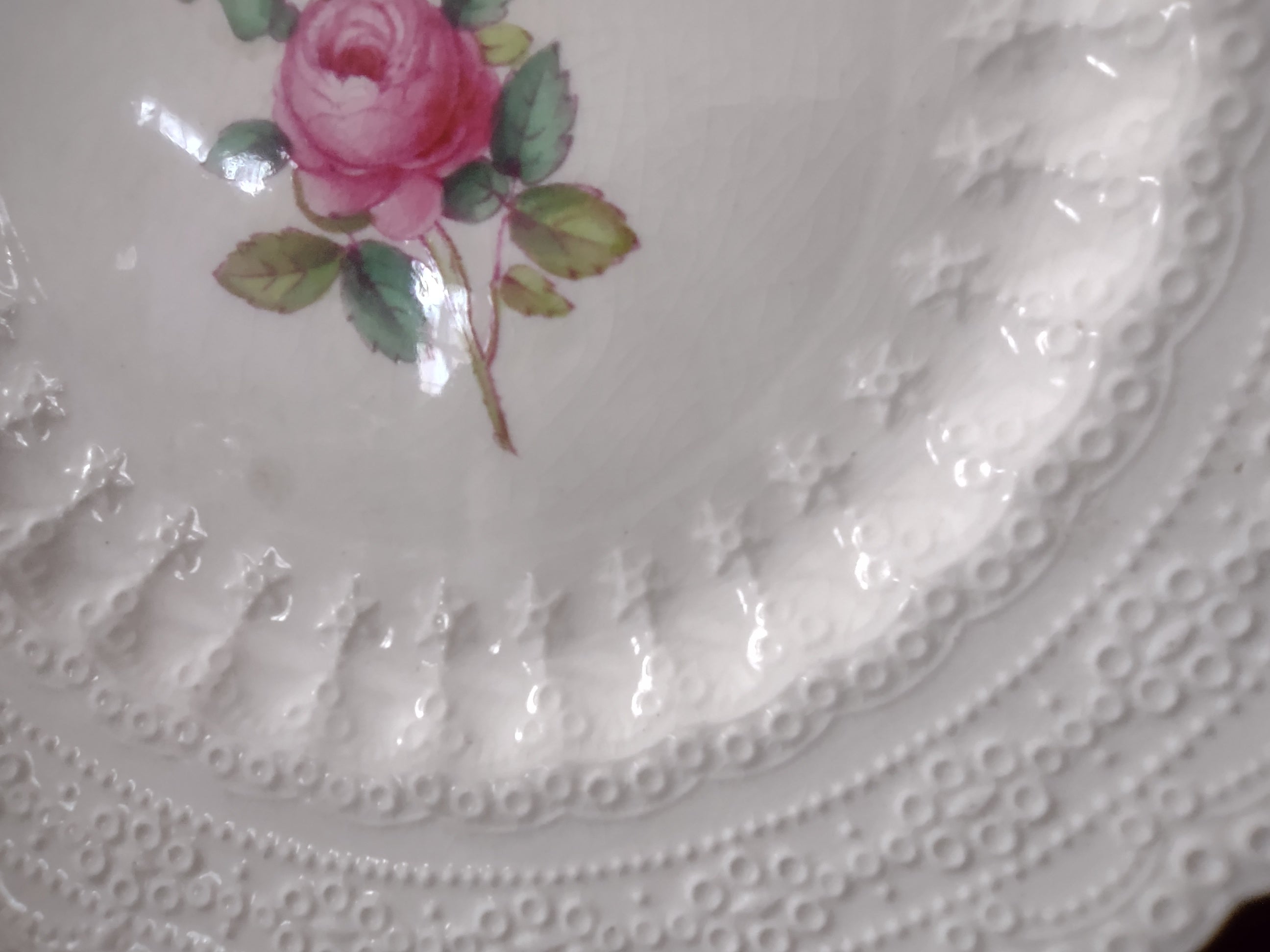 Vintage Spode Jewel Billingsley Rose Small Plate Brown Stamp Ironstone (lot5833)