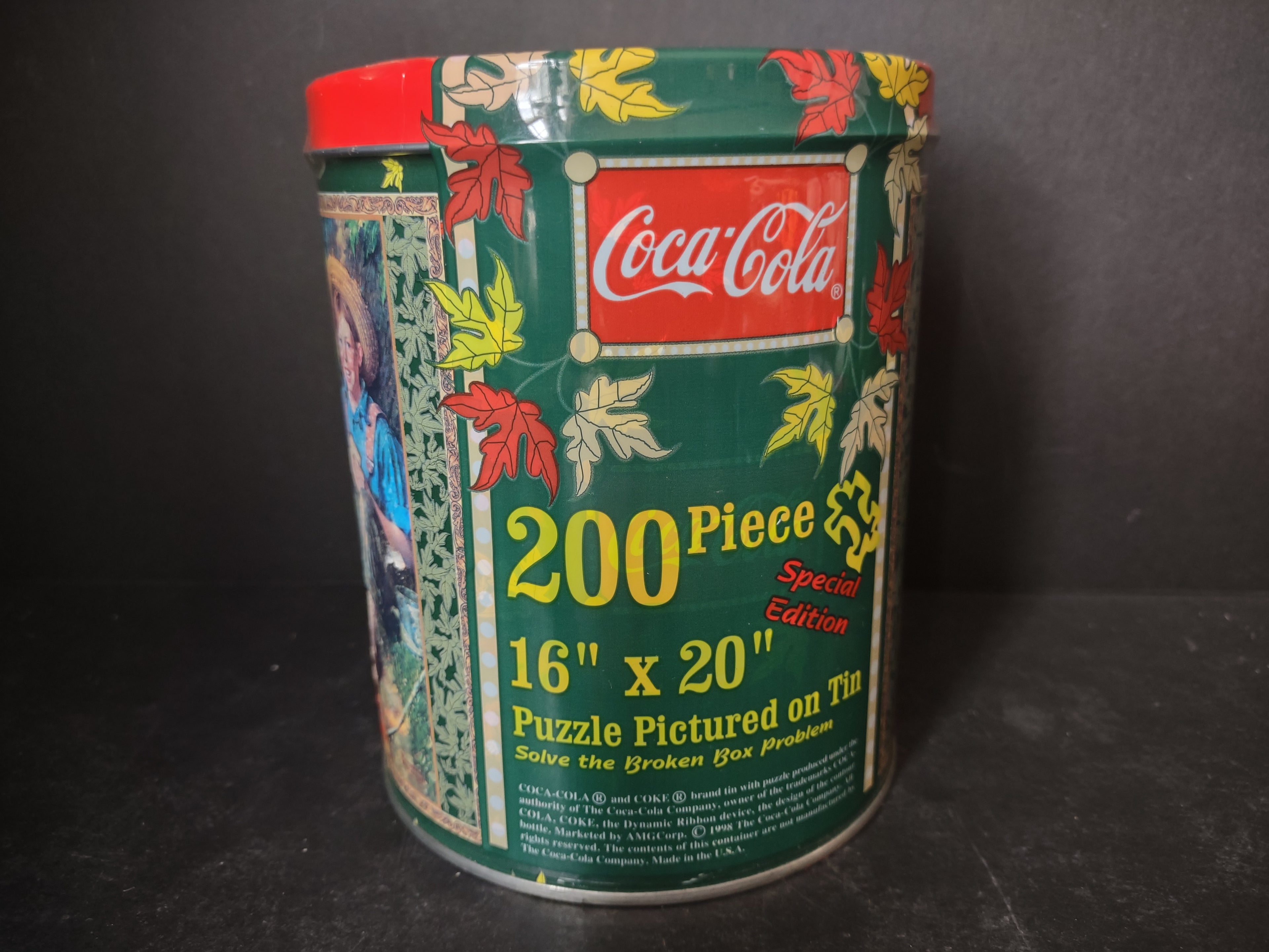 Vintage Coca-Cola 200 Piece Puzzle Tin Norman Rockwell Sealed 16x20" (lot 3122c)
