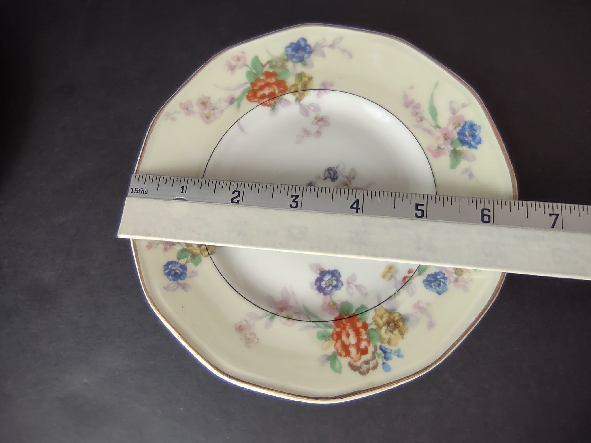 Haviland Limoges 8 x Yellow Jewel Bread Butter Plate Floral (lot 830)