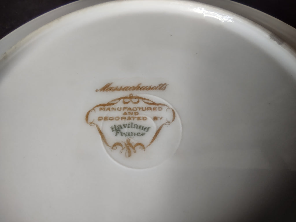 Haviland Limoges Massachusetts 3 x Bread/Butter Plate Blue Floral (lot 934)