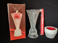 Vintage Collectible Avon Hear and Diamond Candle Holder Vase (lot 2674c)