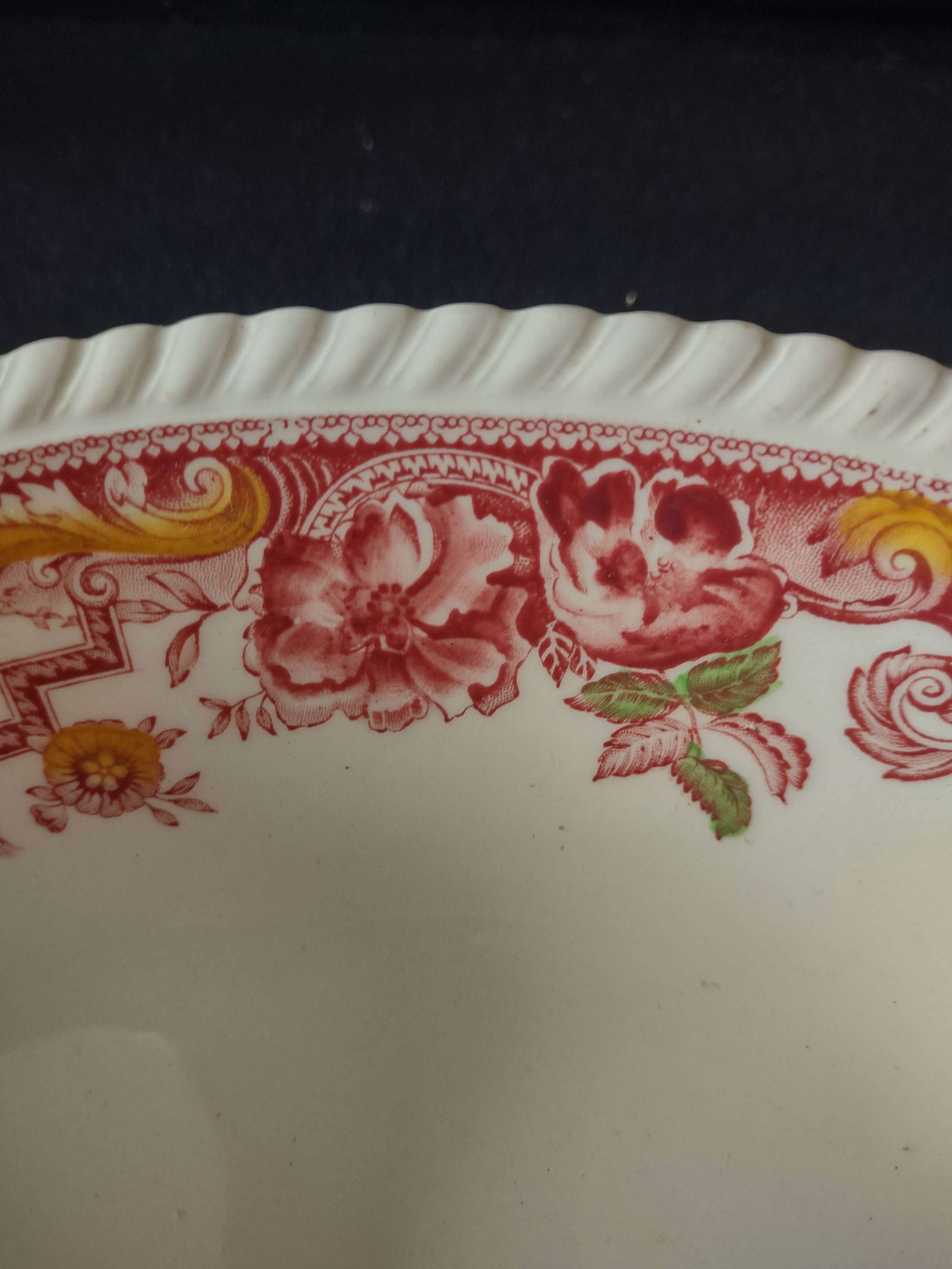 Vintage Johnson Brothers Serving Bowl Devonshire Pink IMPERFECT (Lot 5668)