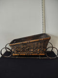 Vintage Christmas Wicker Sleigh Basket Planter (Lot 3713)