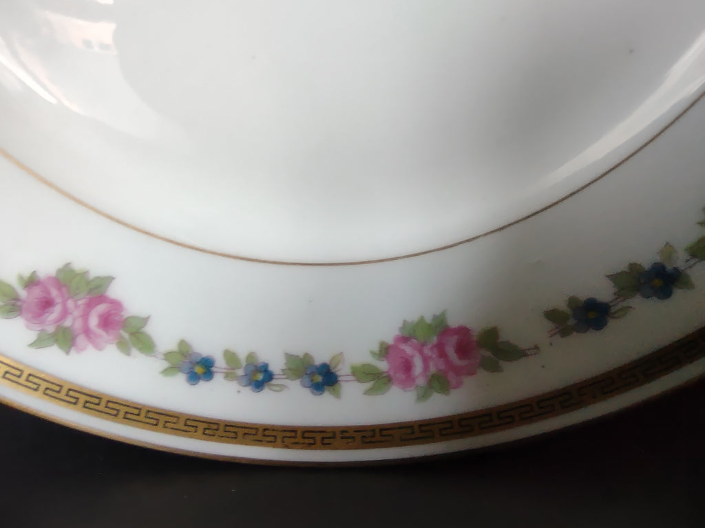 France Limoges for L. Bernardaud Double Gold Trim Roses Dessert Plate (lot 972)