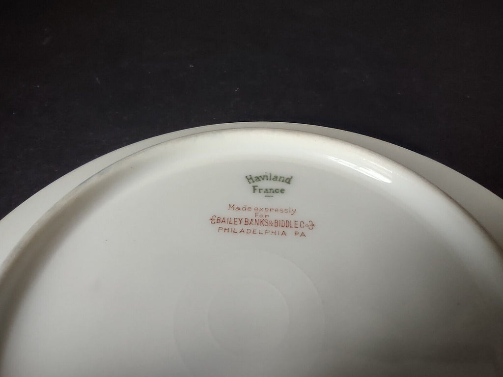 Haviland Limoges Gold Black Pink Turquoise Flower Trim Soup Bowl (lot 663)