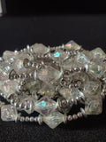 Vintage Christmas Garland Silver White Plastic 2 Strands 35 and 57"(Lot4665)