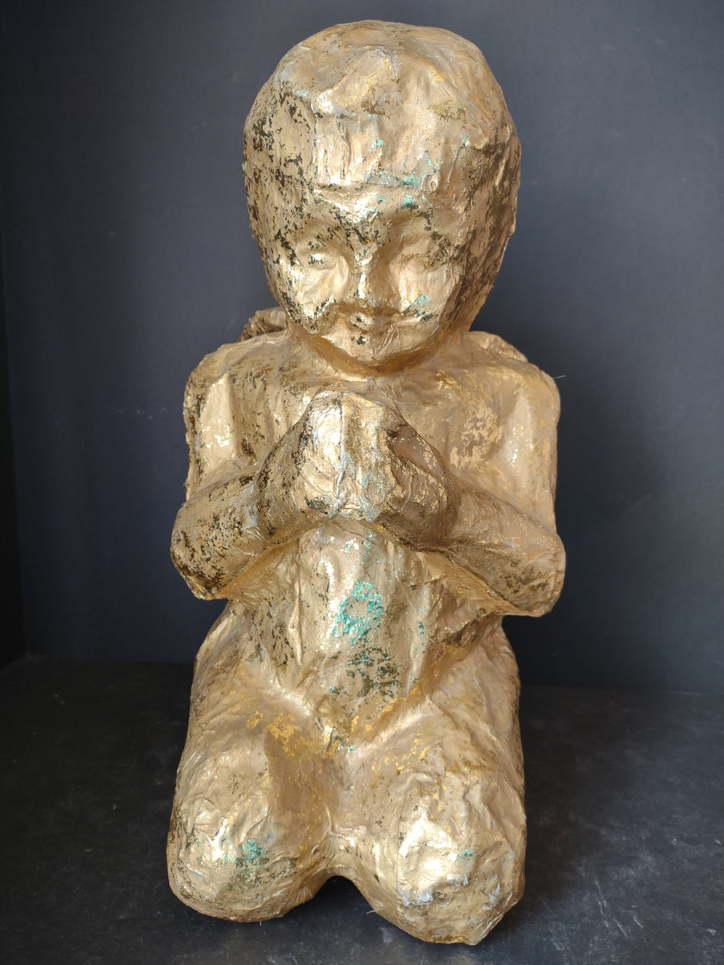 Christmas Large Paper Mache Golden Cherub Angel 17" tall (lot 4825)