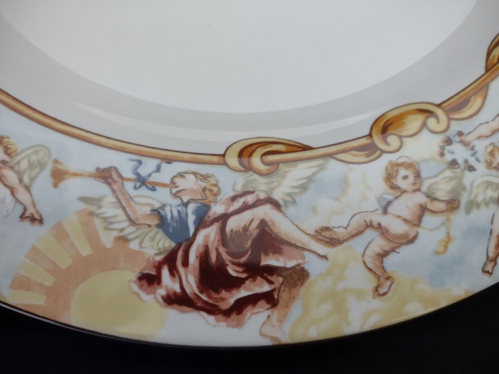 Fitz and Floyd Habitat Americana Cherubs Omnibus Sugar Creamer Serving Plater