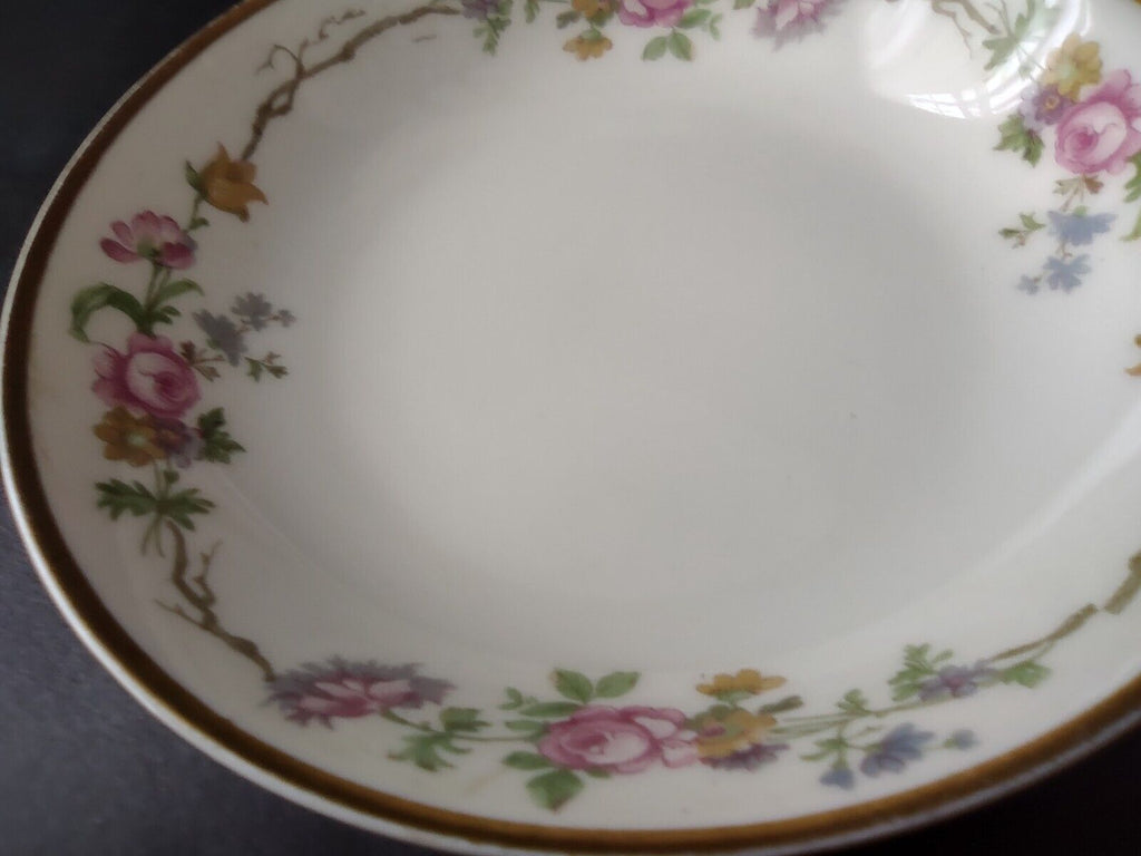 Vintage GDA Limoges Gold Coupe Cranberry Bowl 5" French Chick Cottage (lot 692)