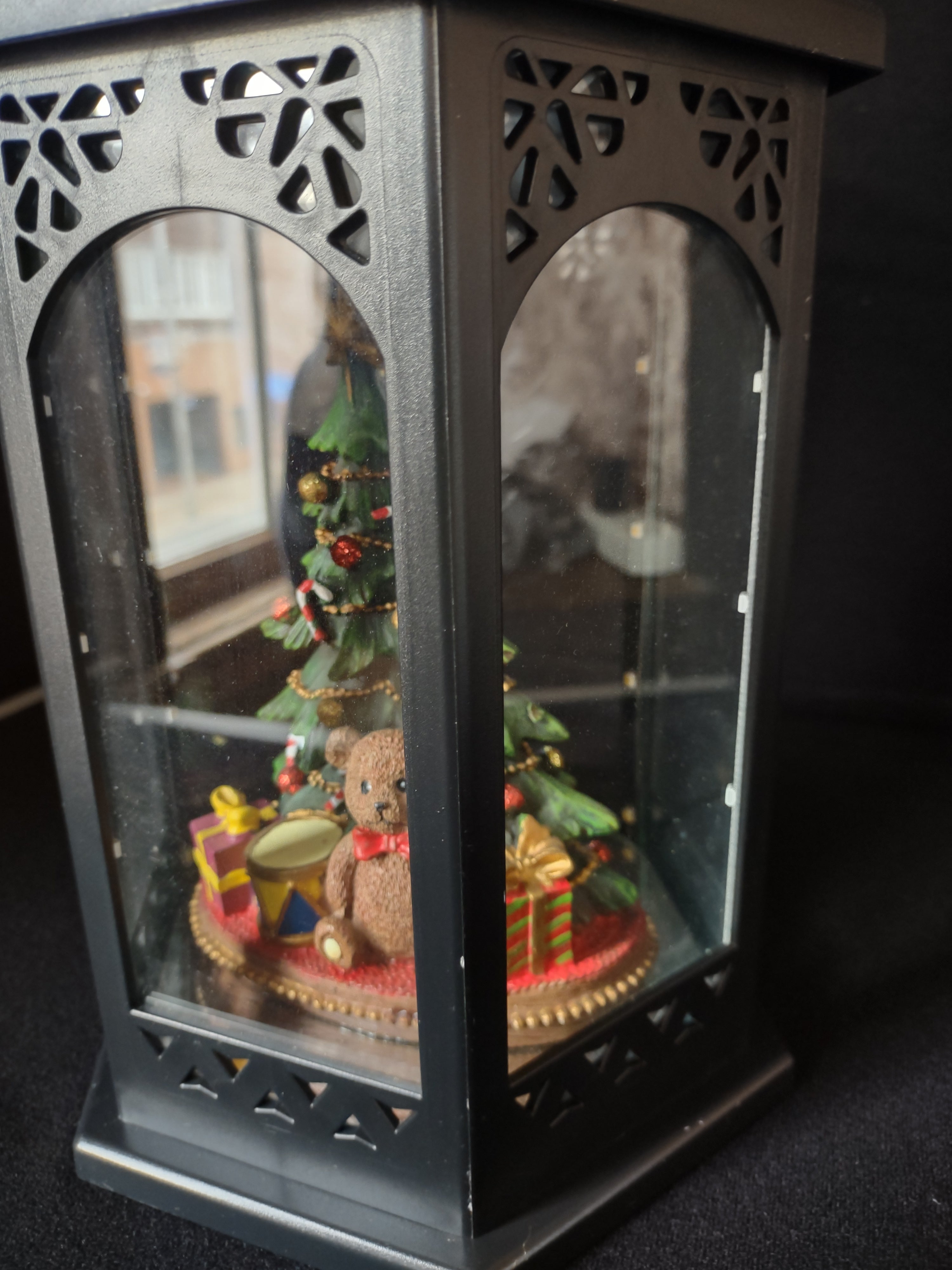 Vintage Christmas Light Up Lantern Tree Bear Battery Operated (lot 2414)