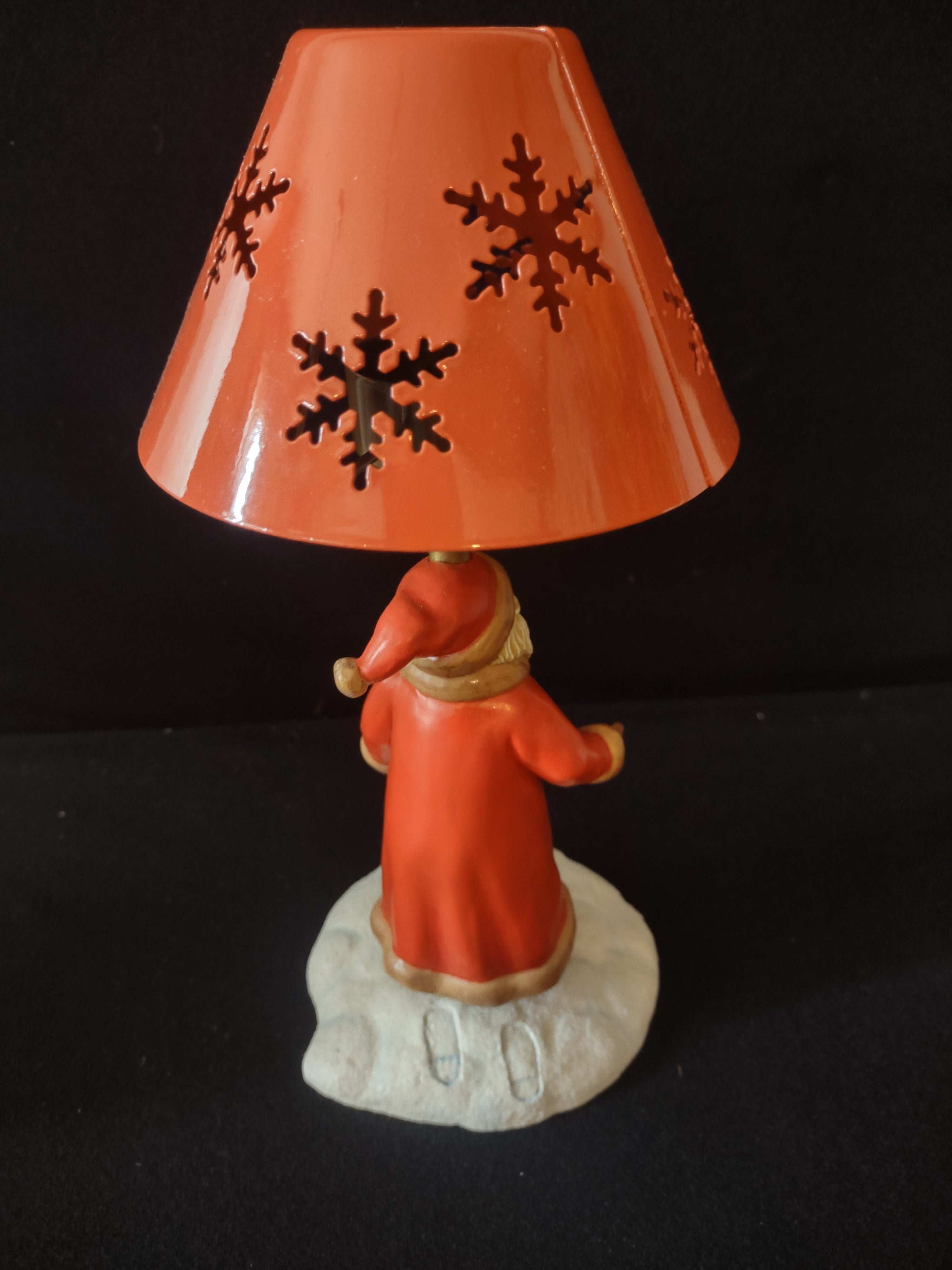 Hallmark Christmas Tea Light Santa Claus Bird Snowflake Shade Lamp (Lot 3505)