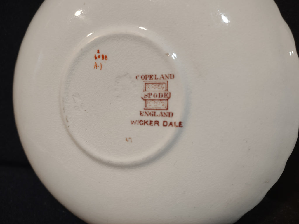 Vintage Spode Wicker Dale Demitasse Saucer x 2 Countryside Ironstone (lot 5754)