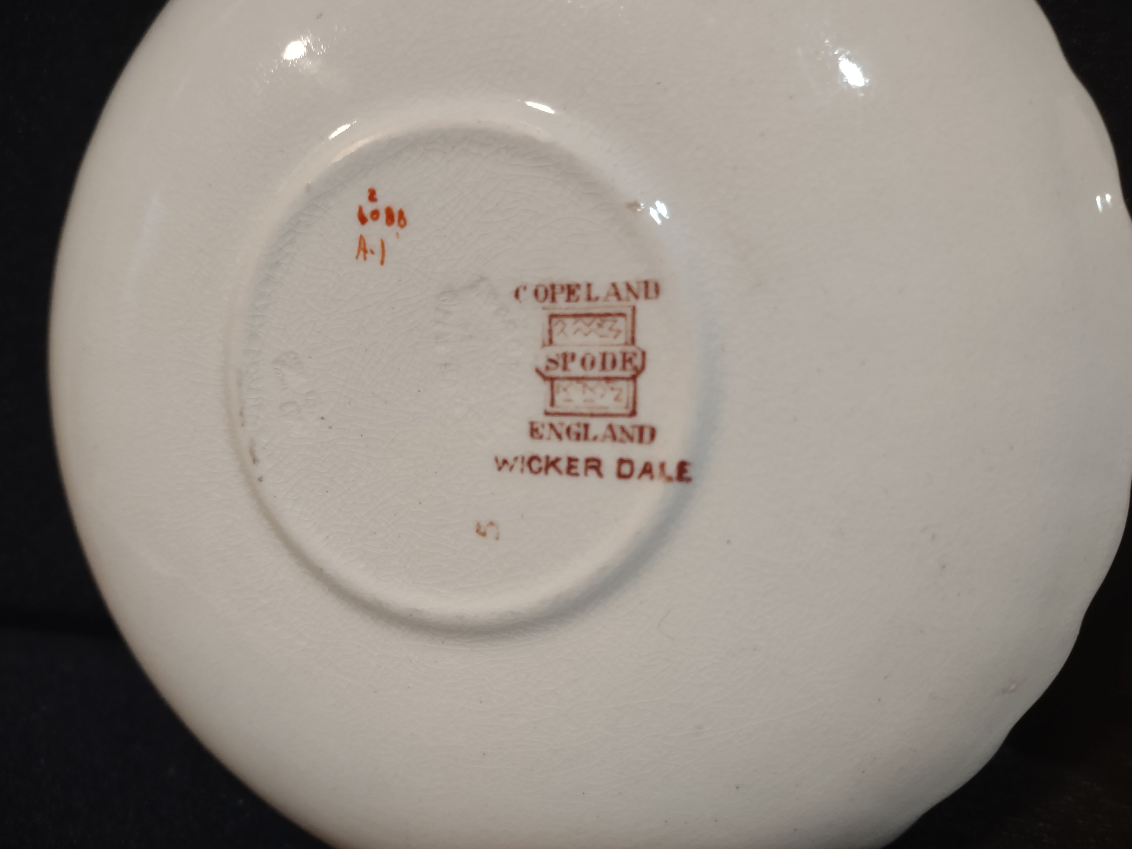 Vintage Spode Wicker Dale Demitasse Saucer x 2 Countryside Ironstone (lot 5754)