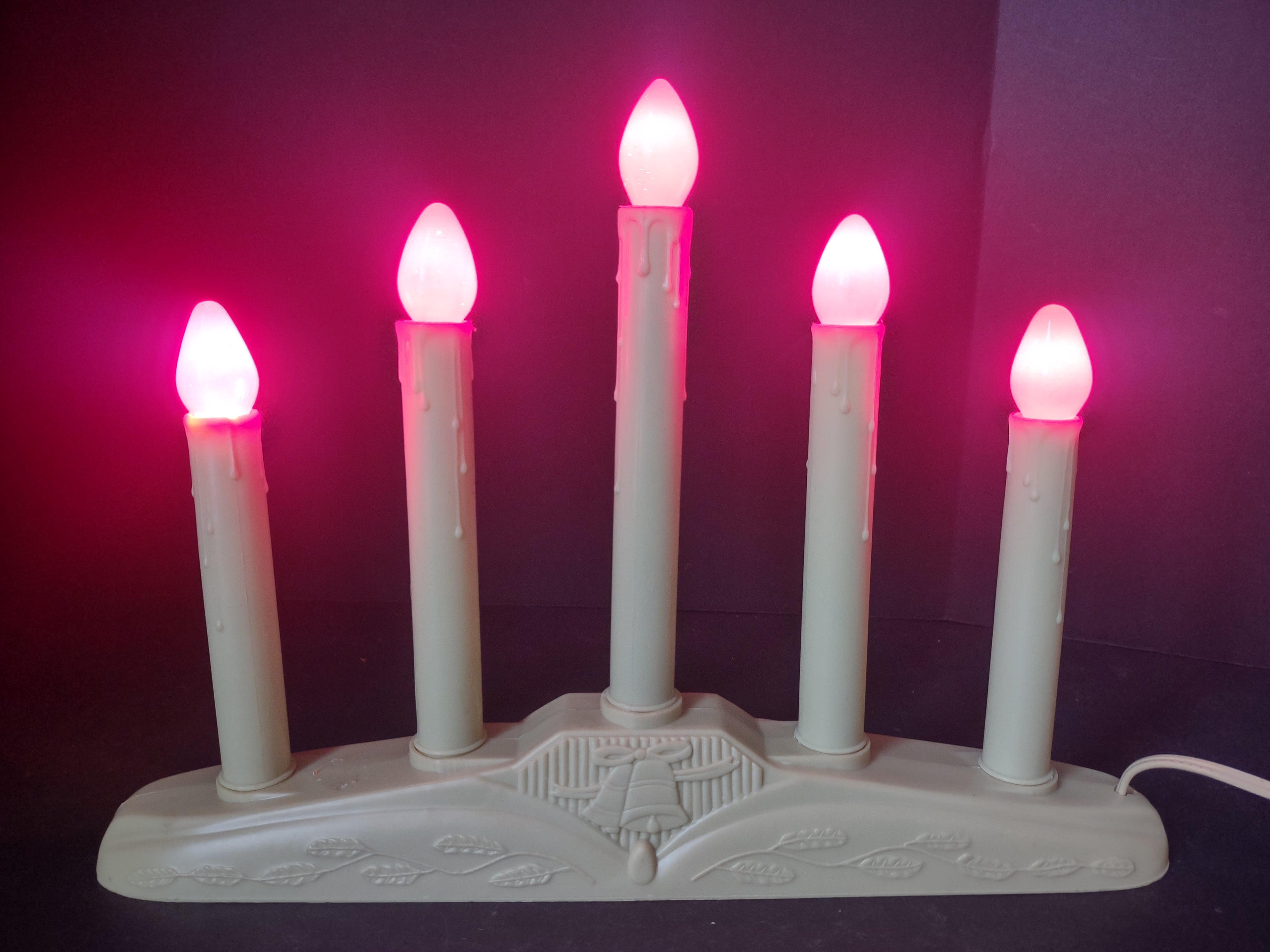 Set 2 Christmas Window 5 Candle Drip Candle Bell Candelabra Candolier (lot 2301)