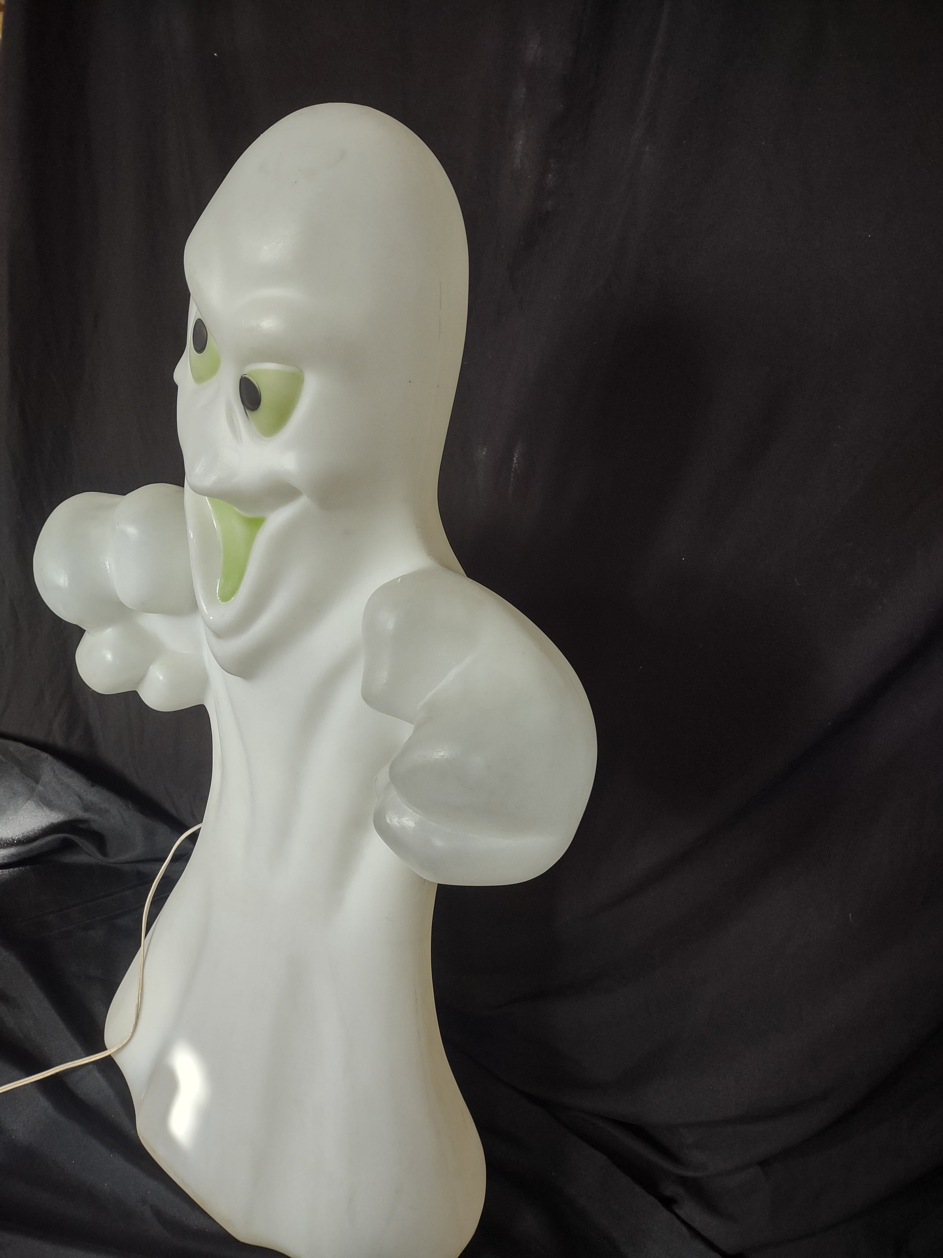 Vintage General Foam Green Eyes Mouth Ghost Blow Mold Halloween 36" (lot 3256j)