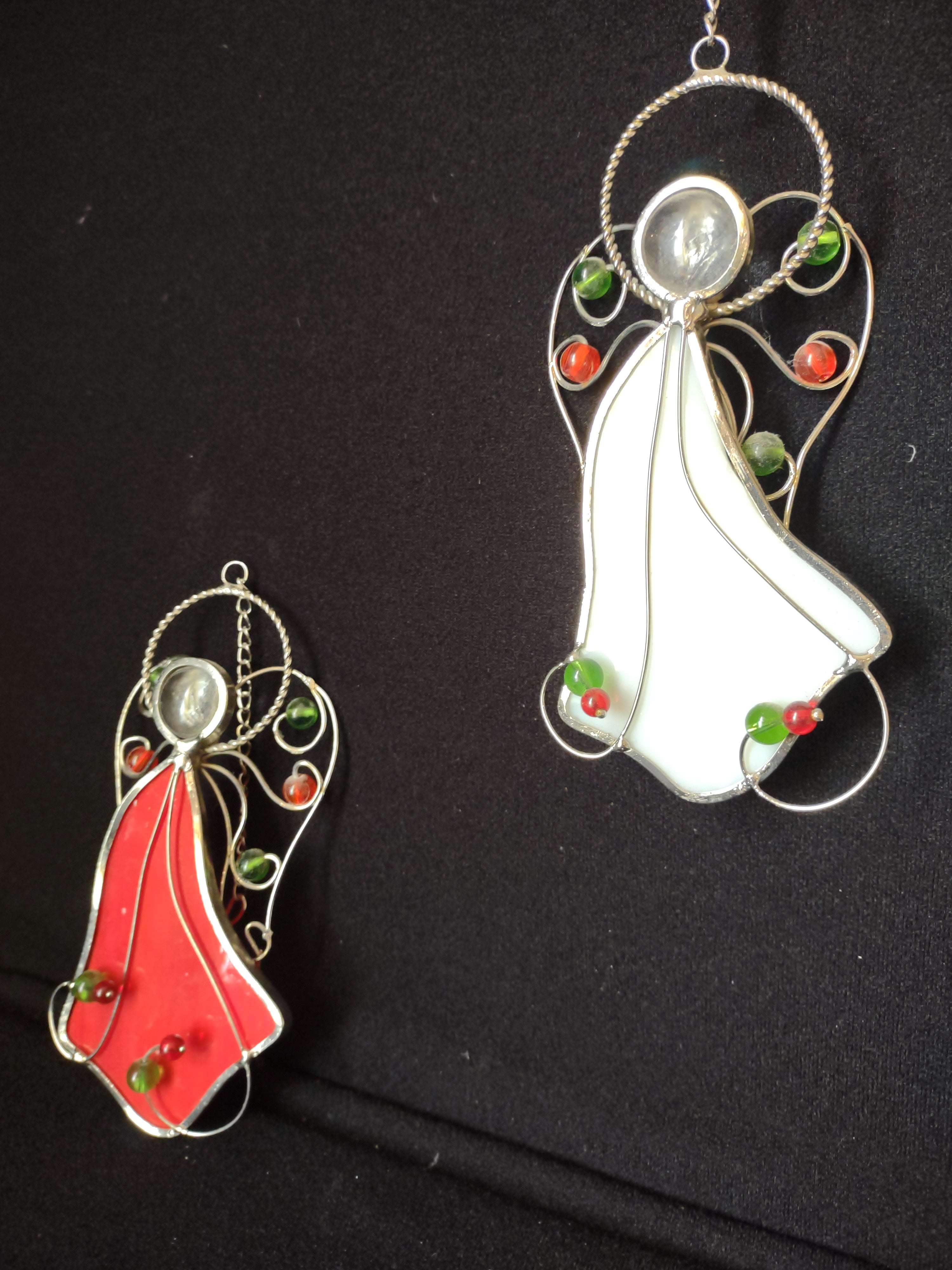Set of 3 Christmas Angel Ornaments Plastic (lot 1646)