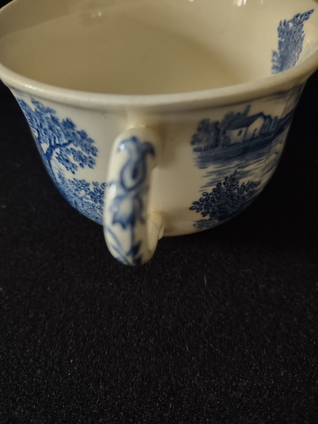 Vintage Staffordshire England Teacup Ironstone Blue Landscape (Lot 5637)