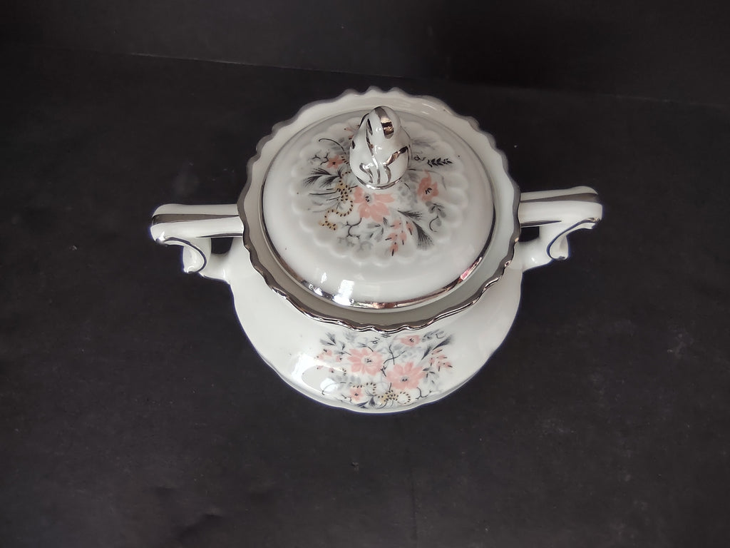 Haviland France Limoges Sugar Dish Floradora Platinum Trim (lot 977)