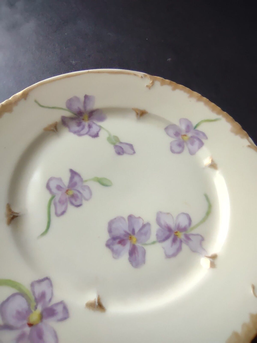 Vintage CFH GDM Field Haviland Limoges France Plate Purple Pansy 6-1/4" (lot 498