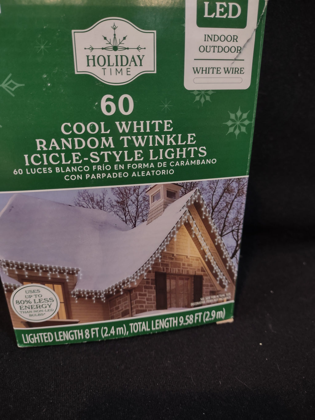 Christmas LED Cool 60 Light Random Twinkle Icicle 8' (Lot 4271)