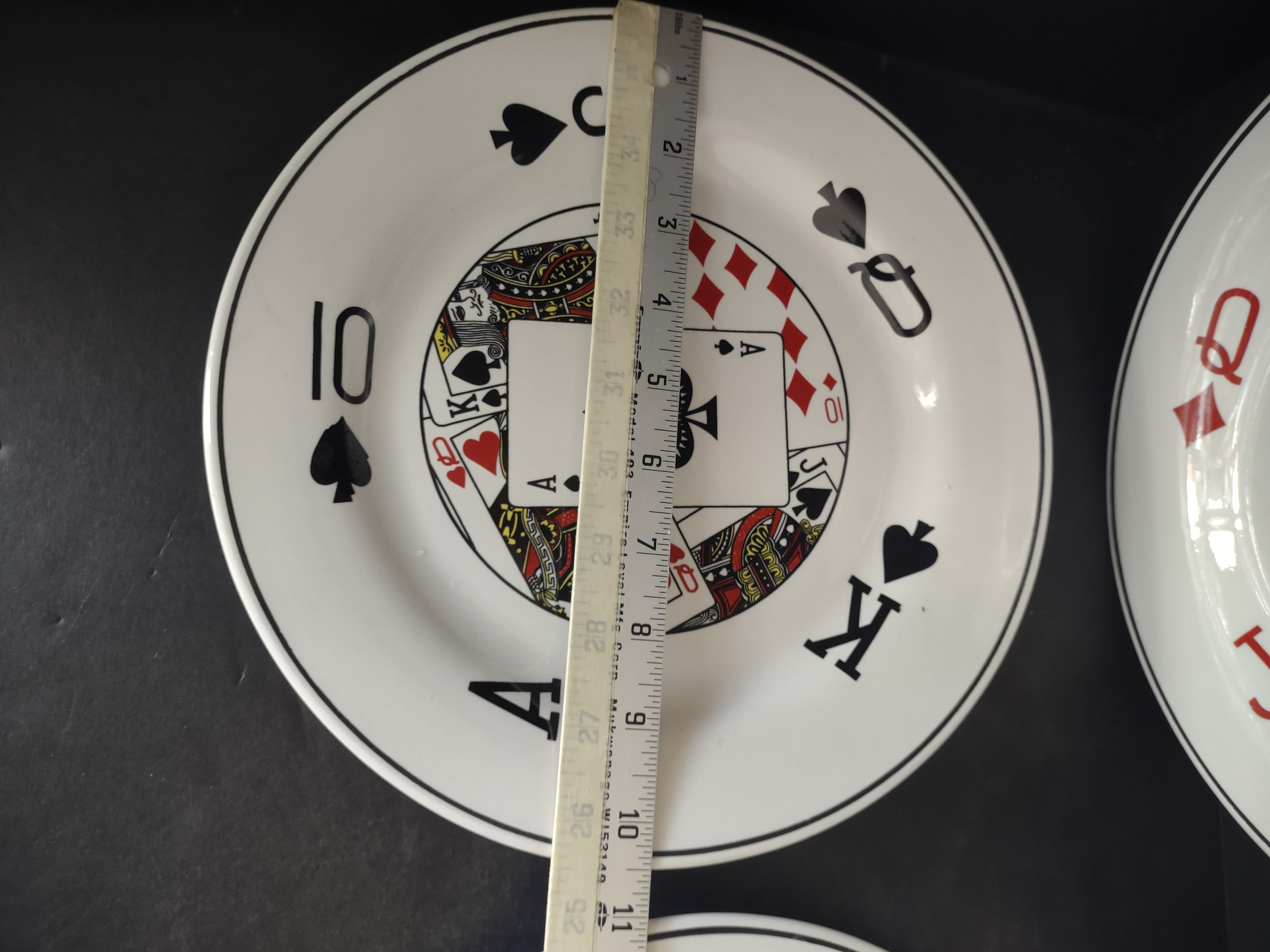 Party Set Complete Texas Hold'em Poker Set + Dinner Plate Ase x 4 (lot 3028t)