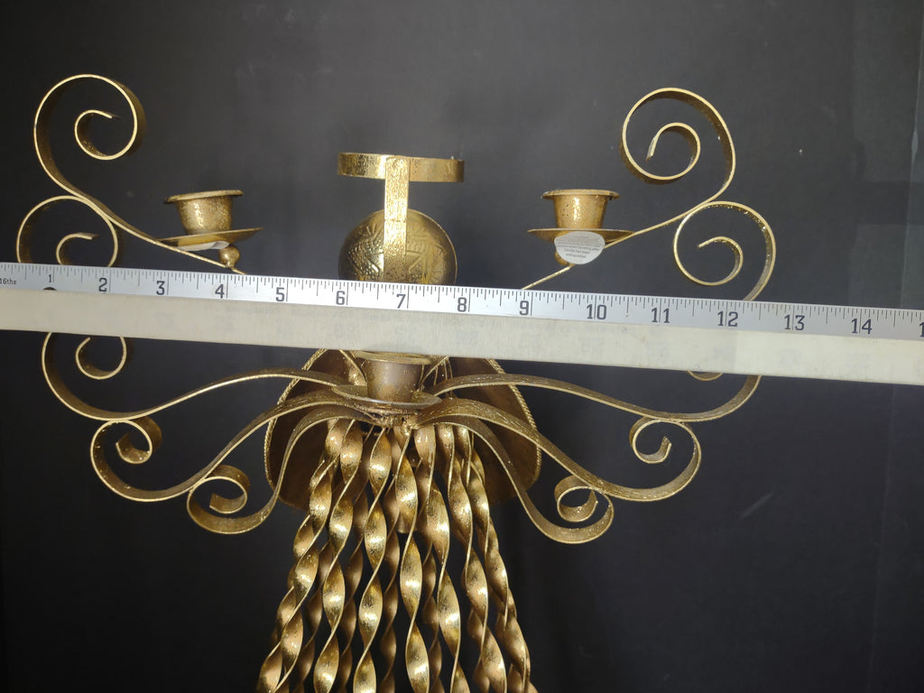 Christmas Golden Angel Metal Candle Holder 15" (lot 2720c)