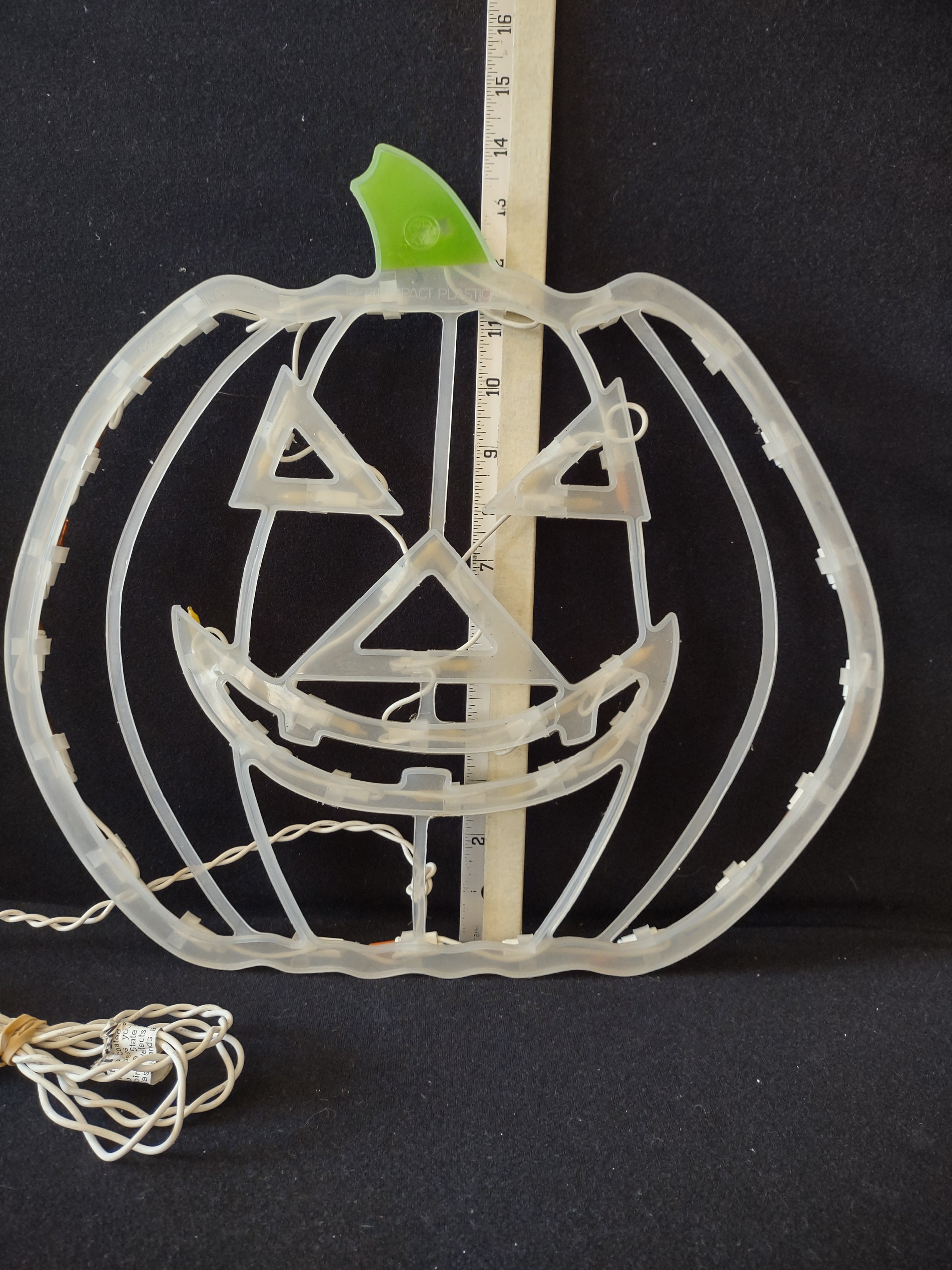 Halloween Flashing Lights Jack O Lantern Window Pumpkin (Lot 4359)