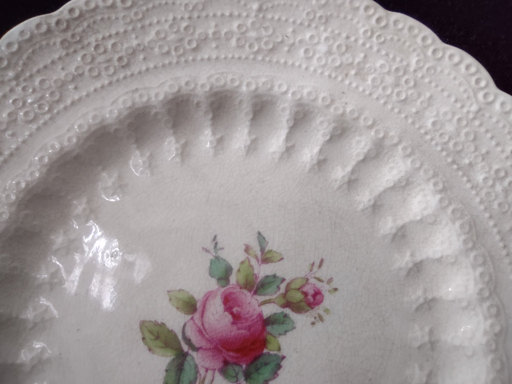 Vintage Spode Jewel Billingsley Rose Small Plate Brown Stamp Ironstone (lot5834)