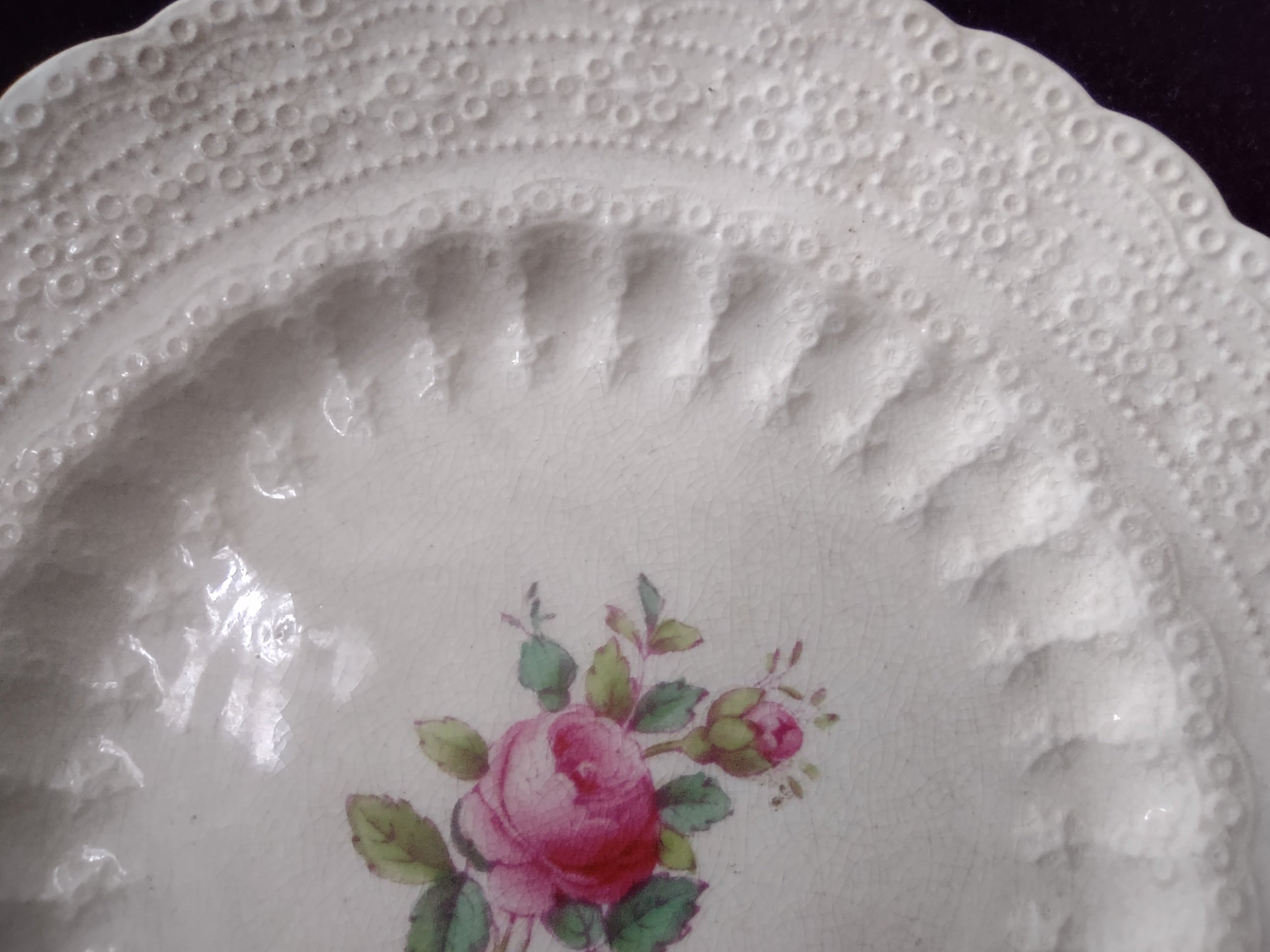 Vintage Spode Jewel Billingsley Rose Small Plate Brown Stamp Ironstone (lot5834)
