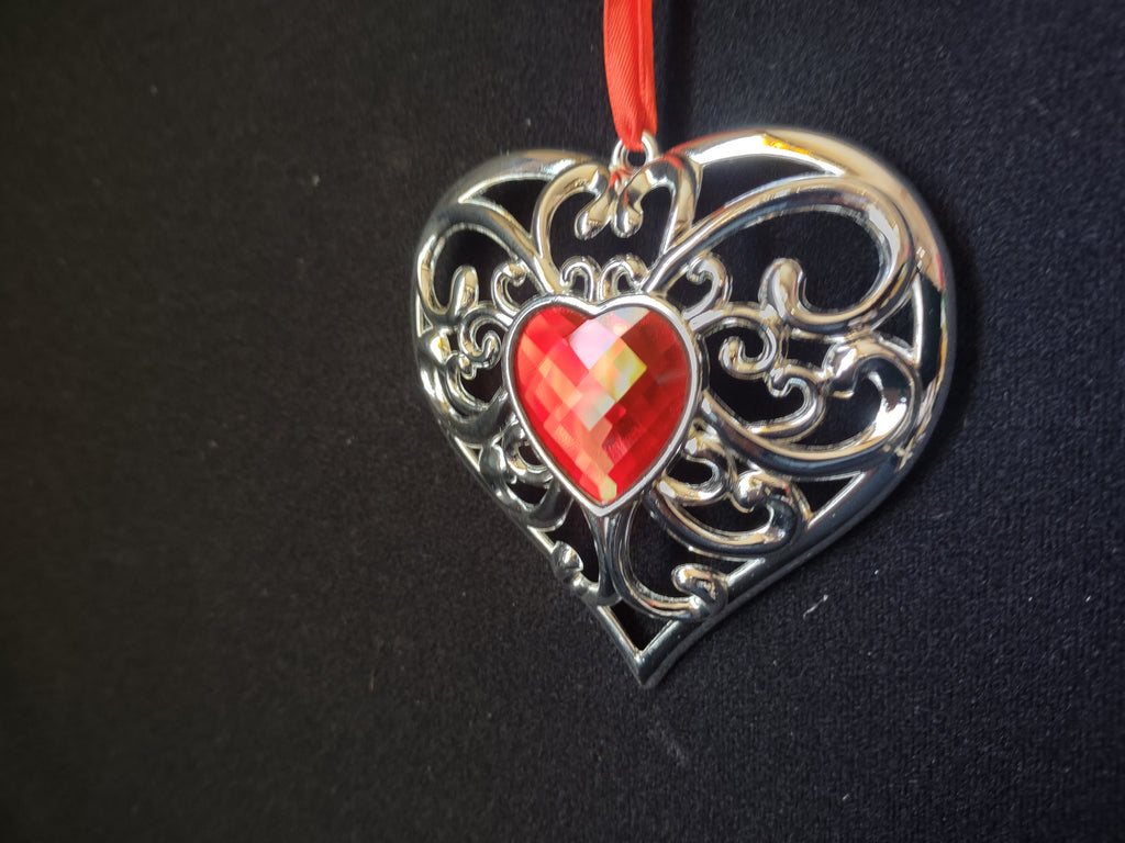 Lenox Red Gem Heart Christmas Tree Ornament (lot 1662)