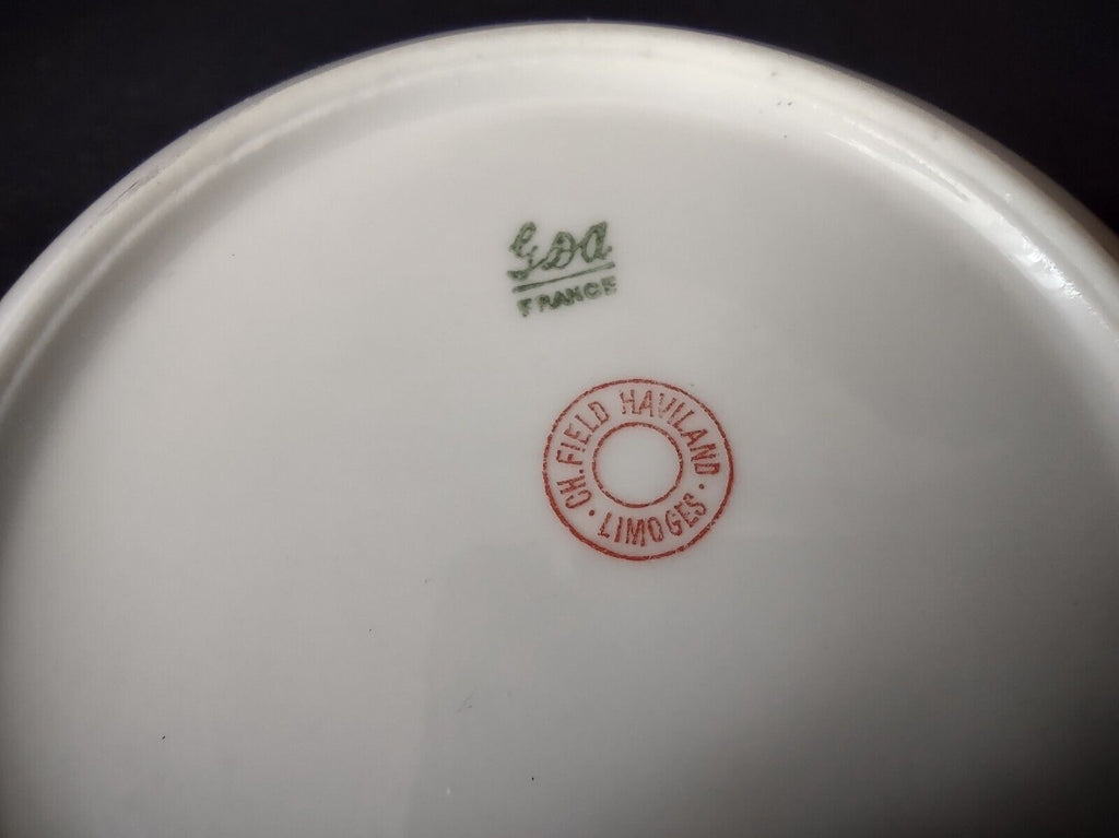 Vintage GDA Limoges Gold Coupe Cranberry Bowl 5" French Chick Cottage (lot 692)