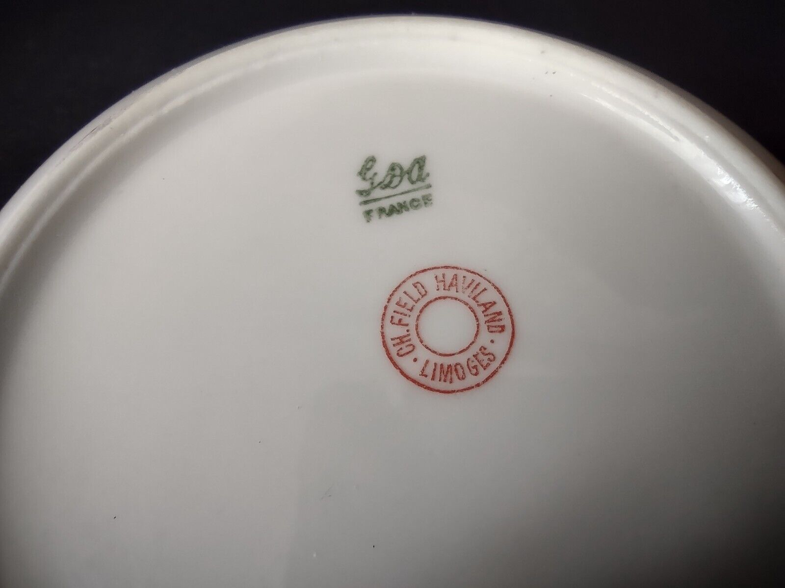Vintage GDA Limoges Gold Coupe Cranberry Bowl 5" French Chick Cottage (lot 692)