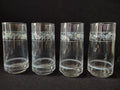 Vintage Libbey Crisa Drinking Glass Tumbler x 4 Pastel Floral (lot 5234)