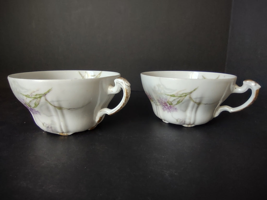 Haviland Limoges 2 x Tea Cup ONLY Blue Corn Flower (lot 859)