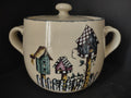 Home and Garden Party Stoneware Birdhouse Bean Pot Cookie Jar Handles (lot 2934c)