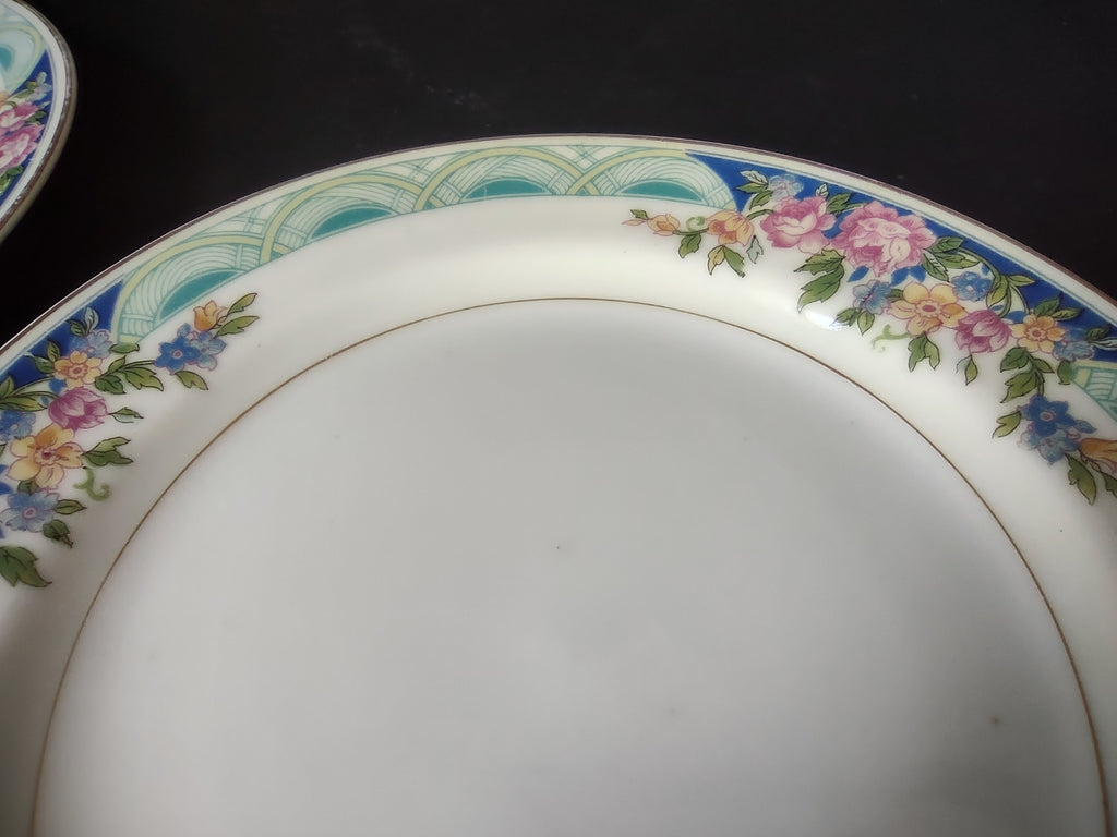 Haviland Limoges Massachusetts 3 x Bread/Butter Plate Blue Floral (lot 934)