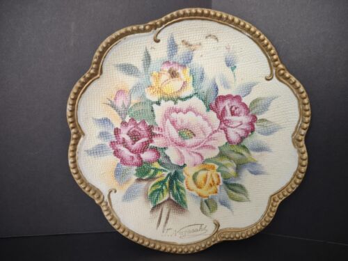 Japan Nagasaki Moriage Plate Rose (lot 754)