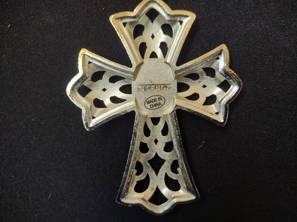 Lenox White Gem Cross Silverplated Christmas Tree Ornament(lot 1663)