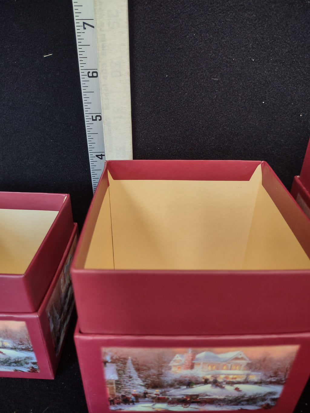 Christmas Thomas Kinkade Painter of Light Set of 3 Gift Boxes (lot 2372)