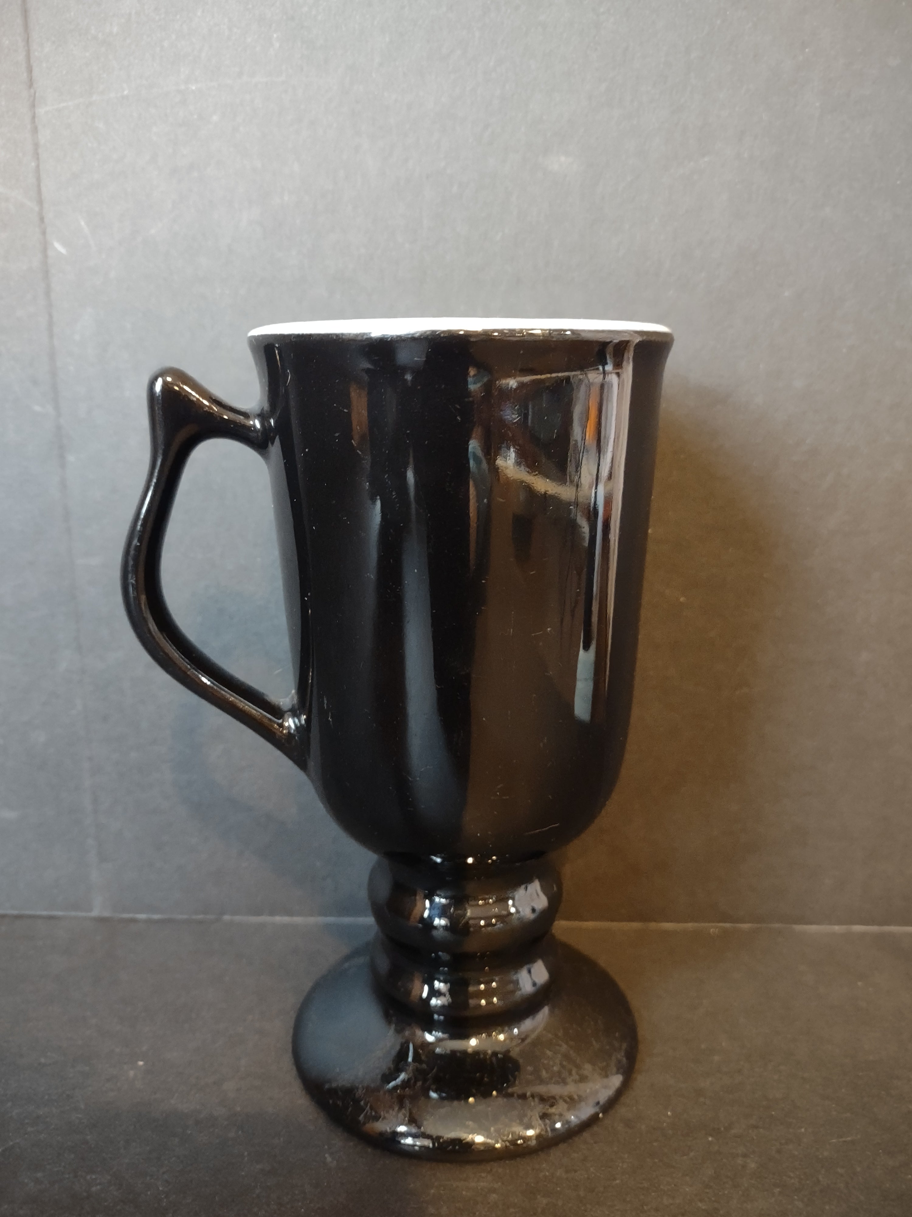 Vintage Irish Coffee Mug USA Hall Black IMPERFECT (lot 5425)