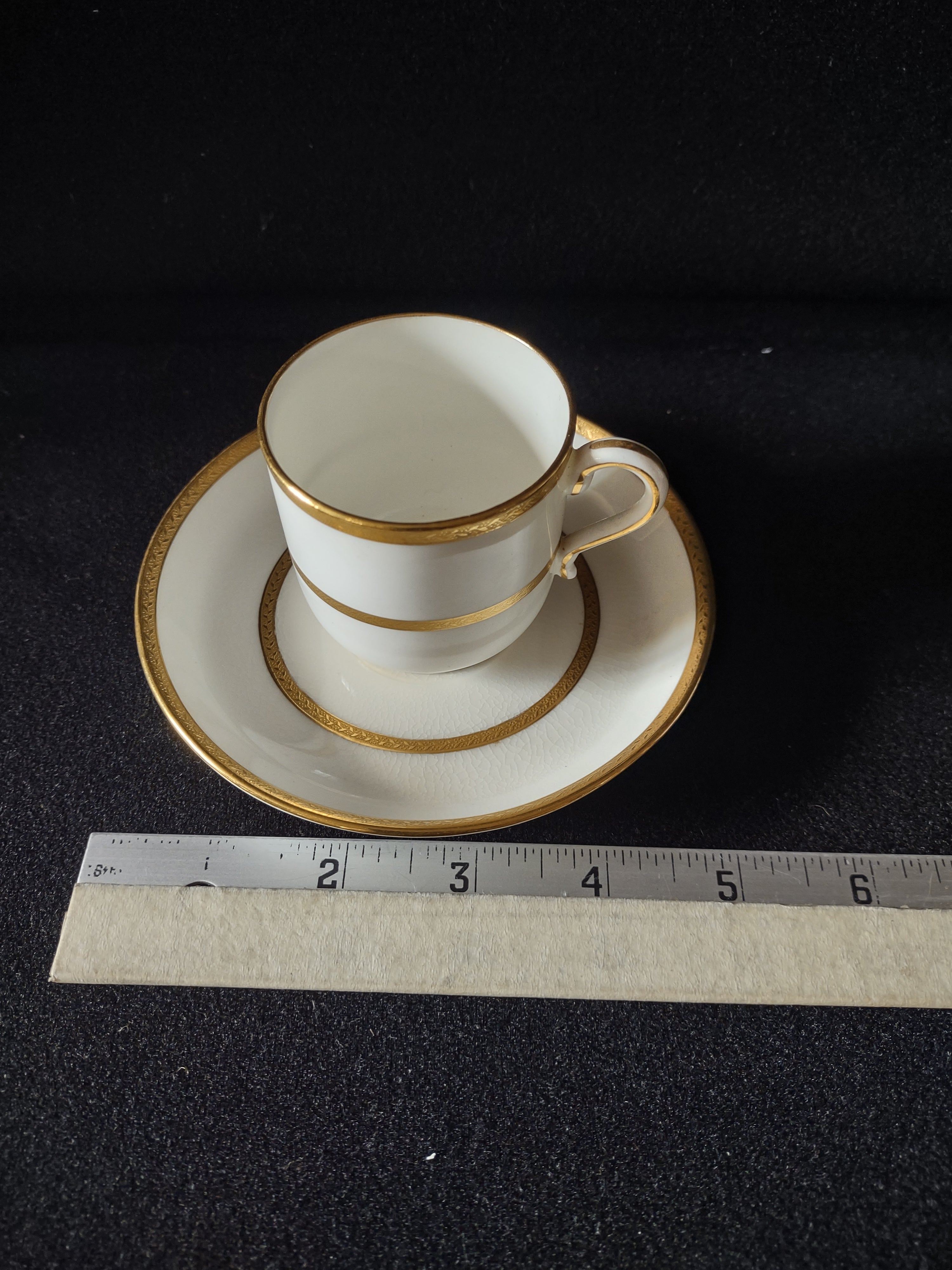 Vintage Minton Gold Gilt Laurel Leaf Fine China IMPERFECT Set Of 4 (Lot 5485)